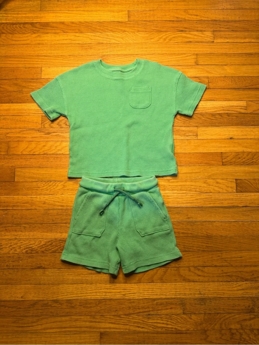 Cat & Jack 18M Waffle knit  Short Sleeve and Short Set